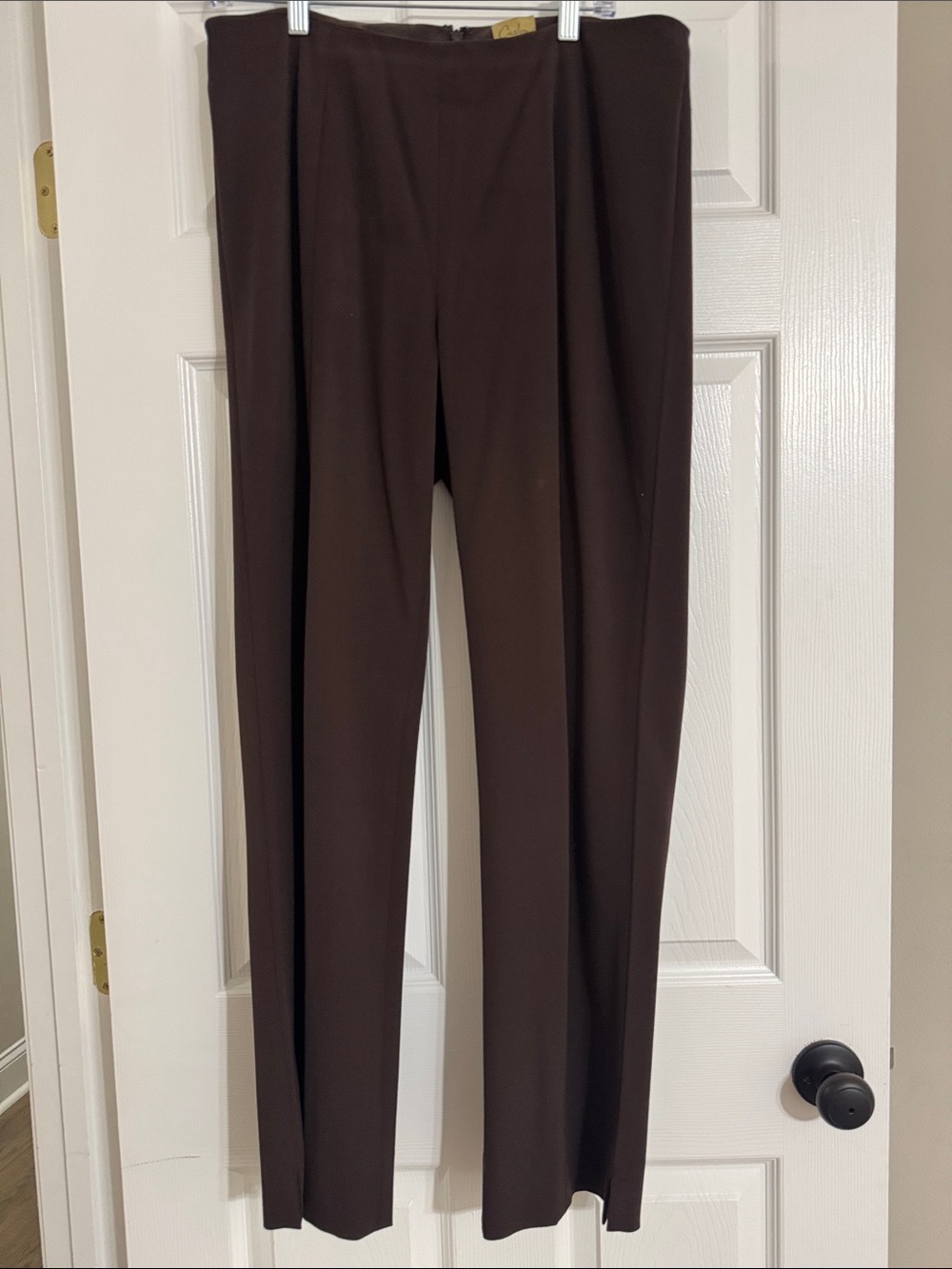 Caslon Dark Brown Straight-Leg Women's Pants